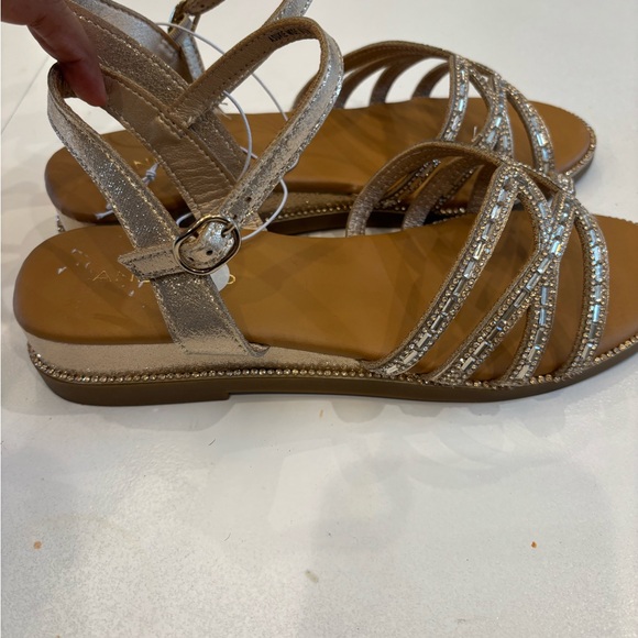 Andiamo Comfort & style Gold Beaded Sandals Women’s 9.5W New without tag - Picture 5 of 12